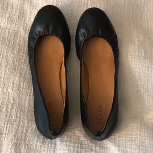J Crew black leather flats size 9.5